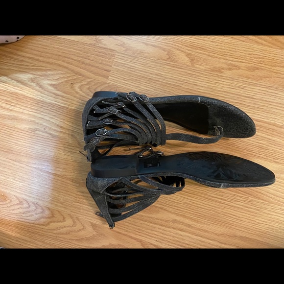 Jules & James flat denim look sandals - NWOT size 10.5 - Picture 3 of 6